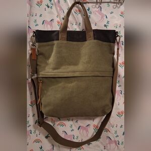 NWOT Feed 25 Go-To Army Green Durable Cotton Casual Unisex Tote Purse Bag